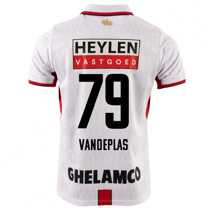 Danxen Homme Maillot Gerard Vandeplas #79 Blanc Rouge Tenues Extérieur 2025/26 T-Shirt