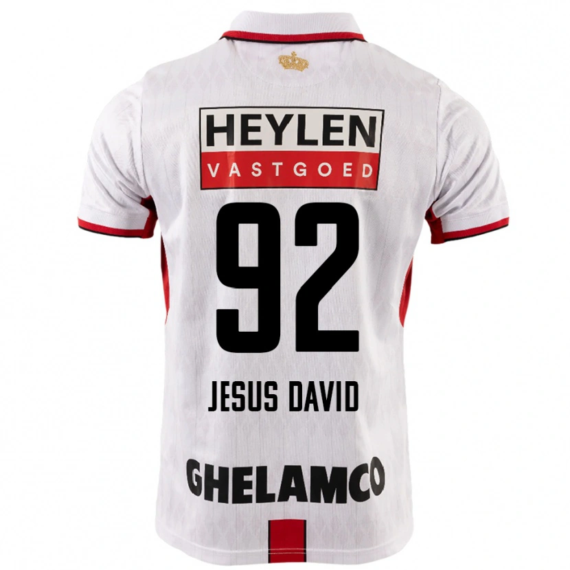 Danxen Homme Maillot Gabriel Jesus David #92 Blanc Rouge Tenues Extérieur 2025/26 T-Shirt