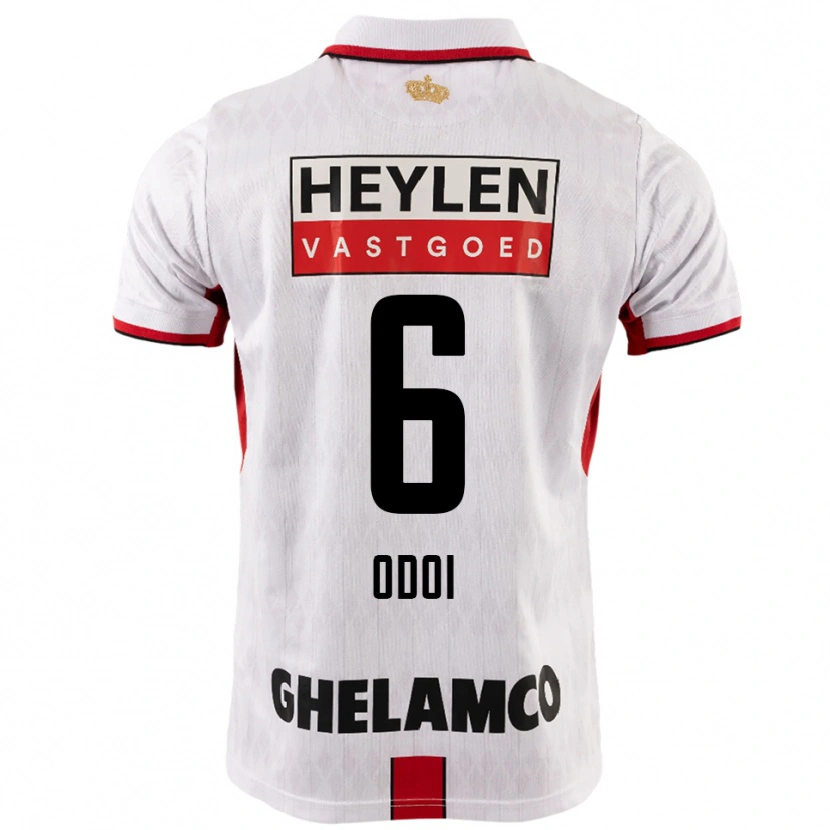 Danxen Homme Maillot Denis Odoi #6 Blanc Rouge Tenues Extérieur 2025/26 T-Shirt