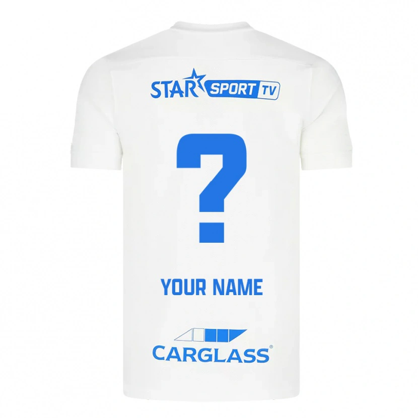 Danxen Homme Maillot Votre Nom #0 Blanc Bleu Tenues Extérieur 2025/26 T-Shirt