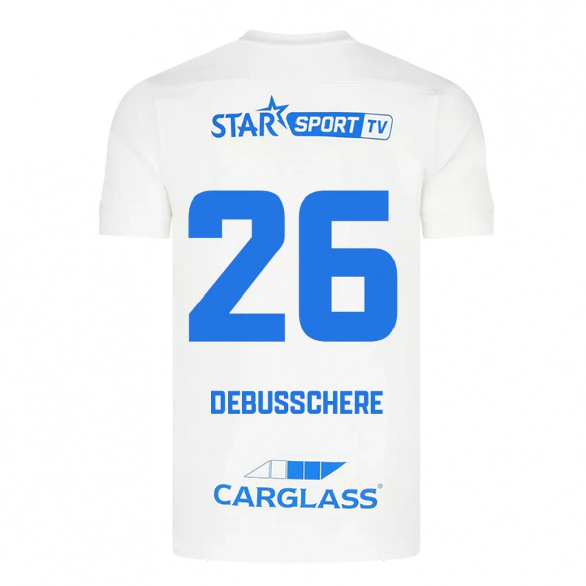 Danxen Homme Maillot Vic Debusschere #26 Blanc Bleu Tenues Extérieur 2025/26 T-Shirt