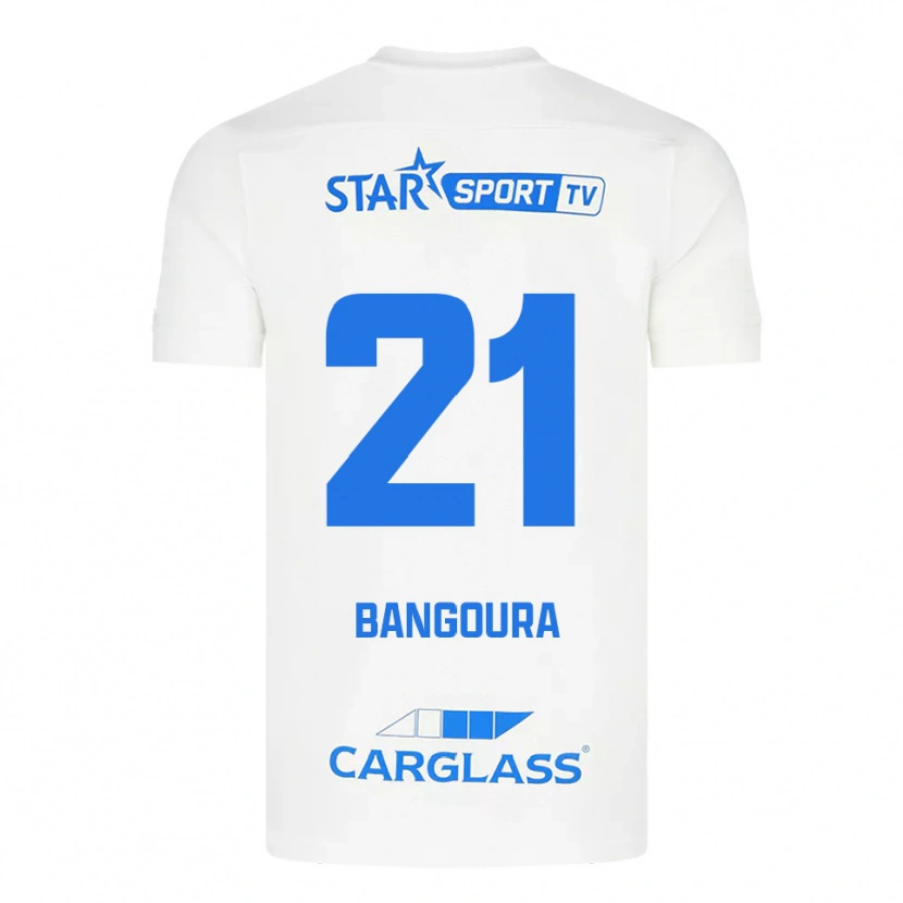 Danxen Homme Maillot Ibrahima Sory Bangoura #21 Blanc Bleu Tenues Extérieur 2025/26 T-Shirt