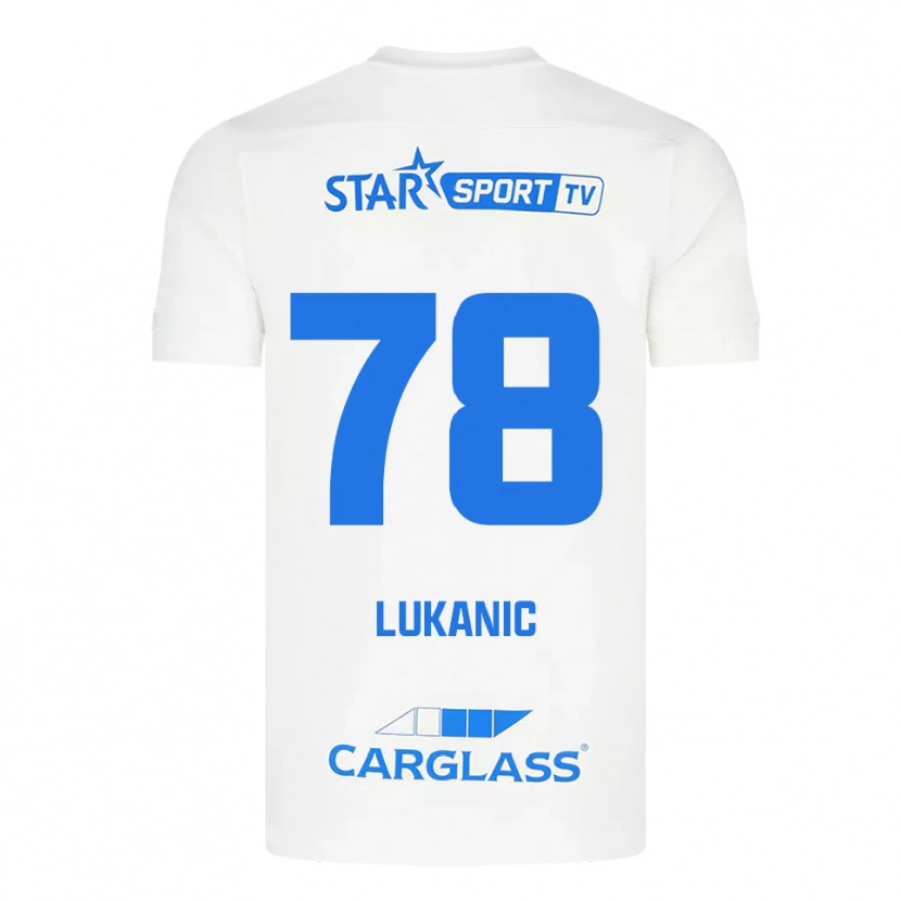 Danxen Homme Maillot Luka Lukanic #78 Blanc Bleu Tenues Extérieur 2025/26 T-Shirt