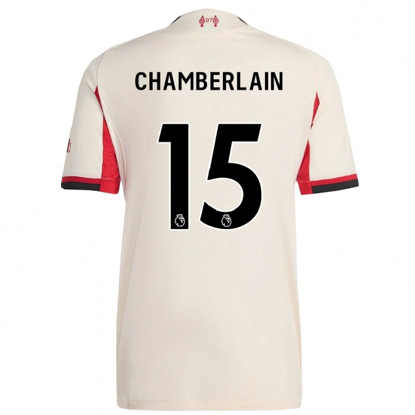 Danxen Homme Maillot Alex Oxlade Chamberlain #15 Blanc Noir Tenues Extérieur 2025/26 T-Shirt