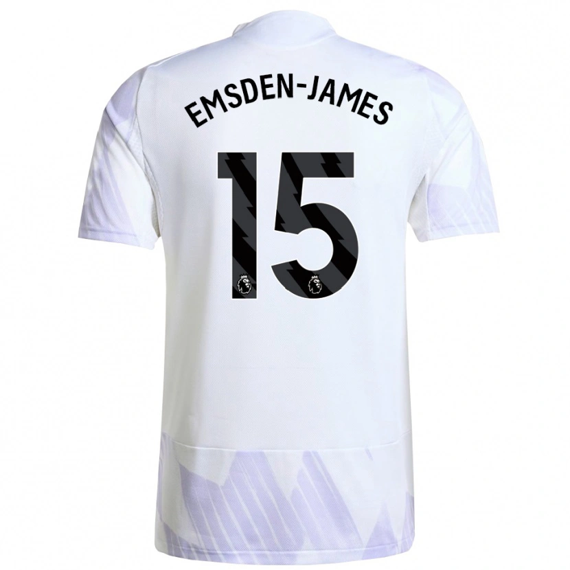 Danxen Homme Maillot Harley Emsden-James #15 Blanc Violet Violet Tenues Extérieur 2025/26 T-Shirt