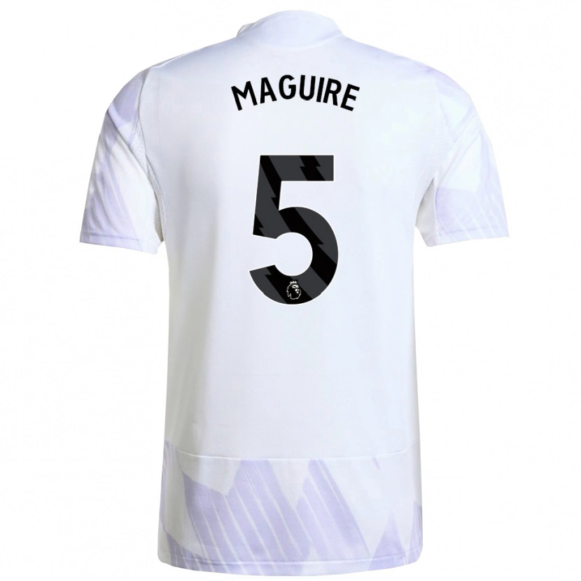 Danxen Homme Maillot Harry Maguire #5 Blanc Violet Violet Tenues Extérieur 2025/26 T-Shirt