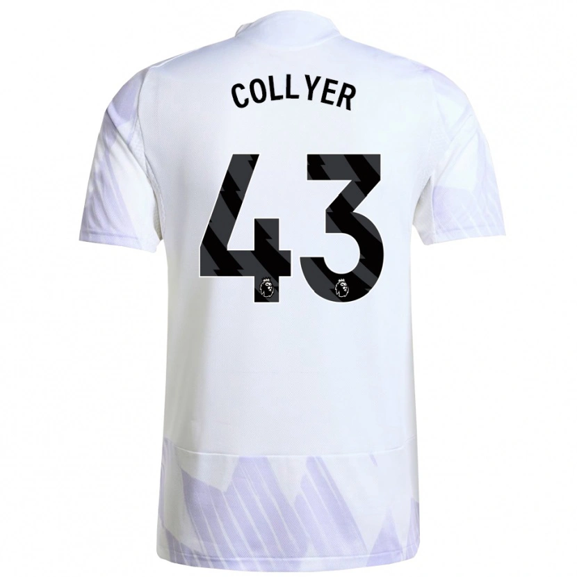 Danxen Homme Maillot Toby Collyer #43 Blanc Violet Violet Tenues Extérieur 2025/26 T-Shirt