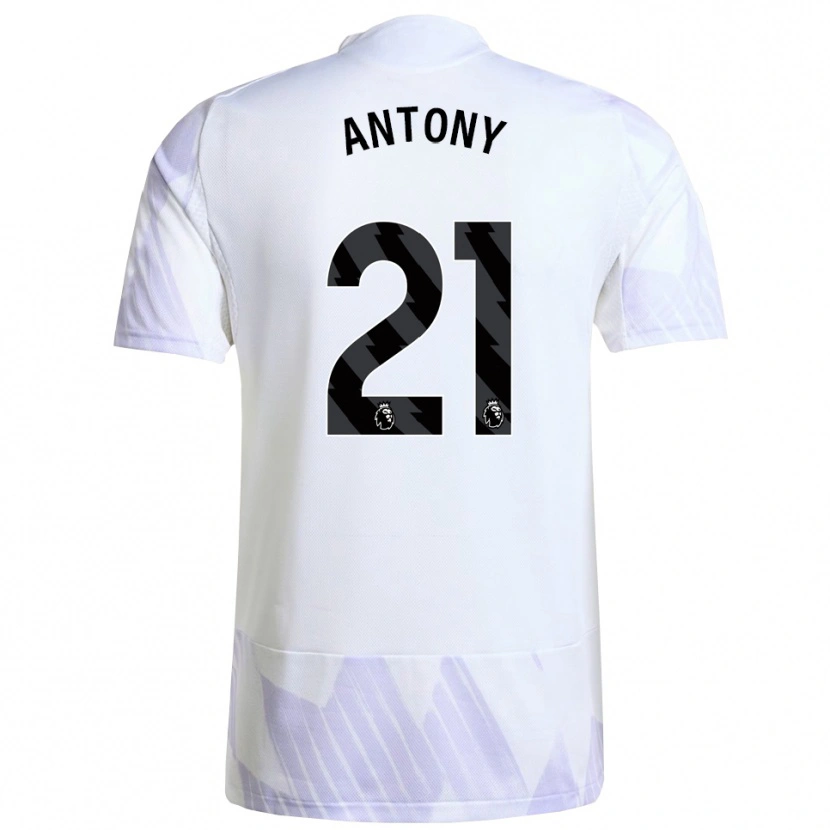Danxen Homme Maillot Antony #21 Blanc Violet Violet Tenues Extérieur 2025/26 T-Shirt