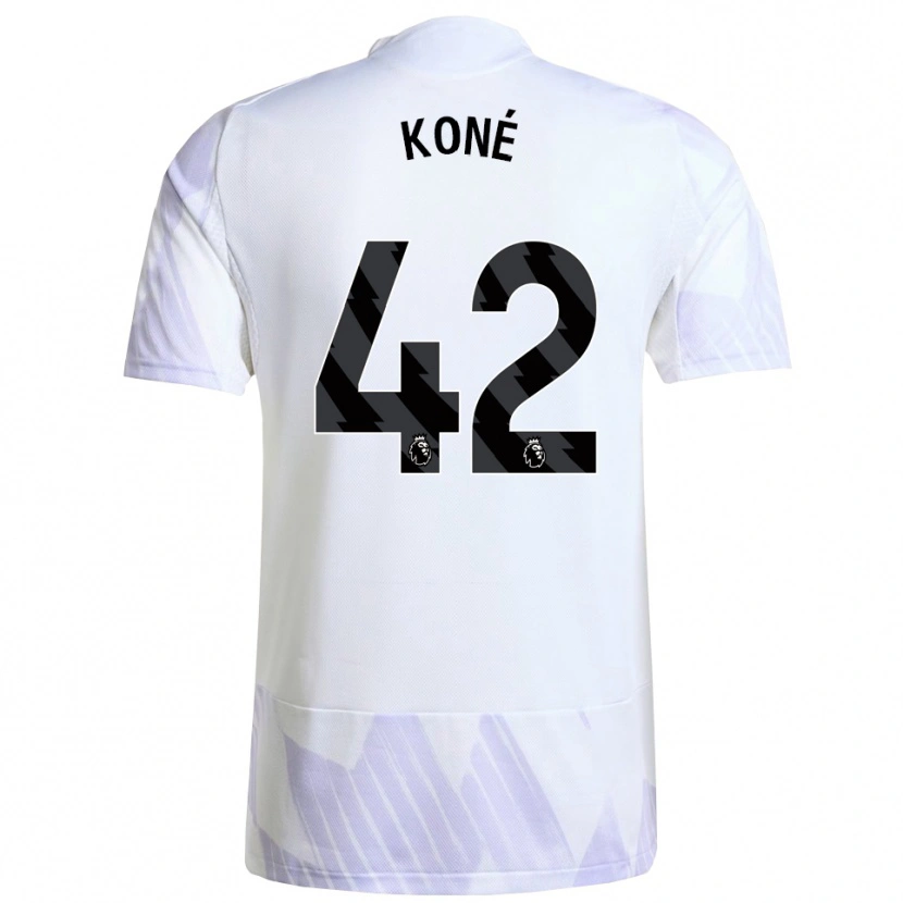 Danxen Homme Maillot Sékou Koné #42 Blanc Violet Violet Tenues Extérieur 2025/26 T-Shirt