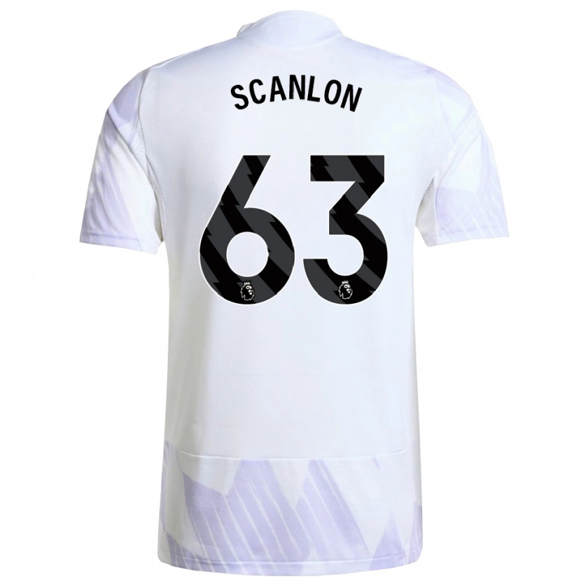 Danxen Homme Maillot James Scanlon #63 Blanc Violet Violet Tenues Extérieur 2025/26 T-Shirt