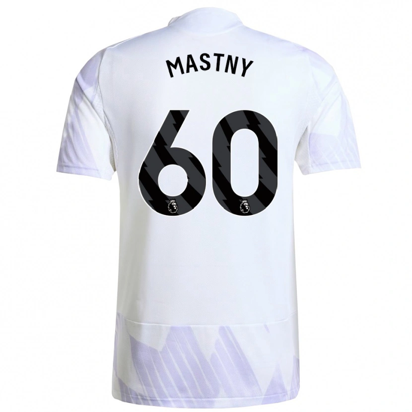 Danxen Homme Maillot Ondrej Mastny #60 Blanc Violet Violet Tenues Extérieur 2025/26 T-Shirt