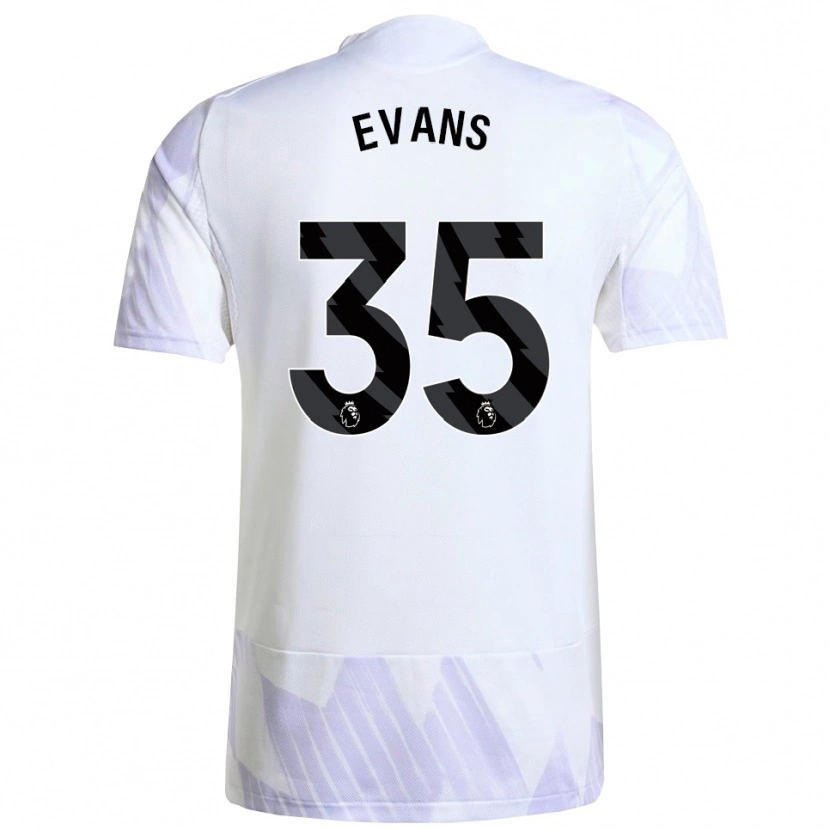 Danxen Homme Maillot Jonny Evans #35 Blanc Violet Violet Tenues Extérieur 2025/26 T-Shirt