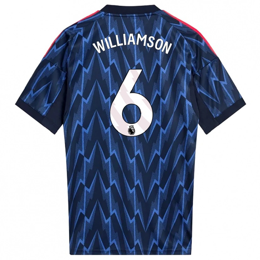 Danxen Homme Maillot Leah Williamson #6 Marine Rouge Tenues Extérieur 2025/26 T-Shirt
