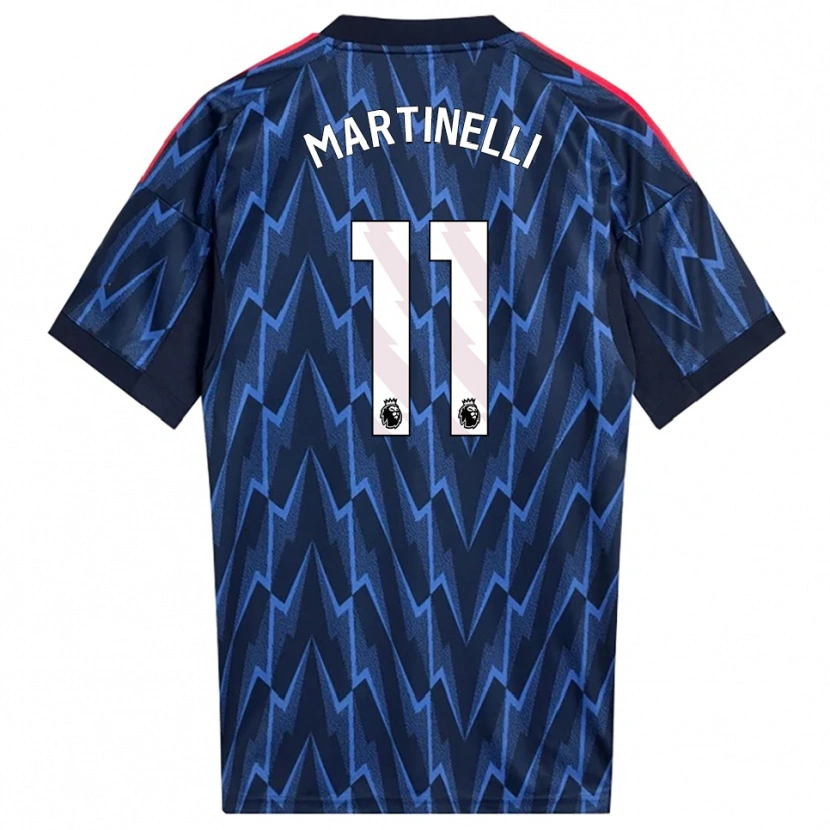 Danxen Homme Maillot Gabriel Martinelli #11 Marine Rouge Tenues Extérieur 2025/26 T-Shirt