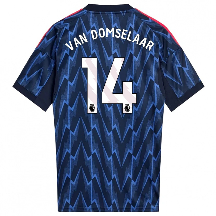 Danxen Homme Maillot Daphne Van Domselaar #14 Marine Rouge Tenues Extérieur 2025/26 T-Shirt