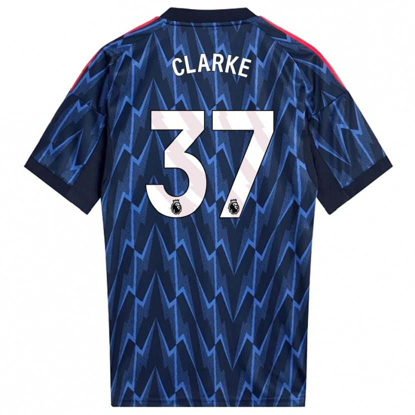 Danxen Homme Maillot Brayden Clarke #37 Marine Rouge Tenues Extérieur 2025/26 T-Shirt