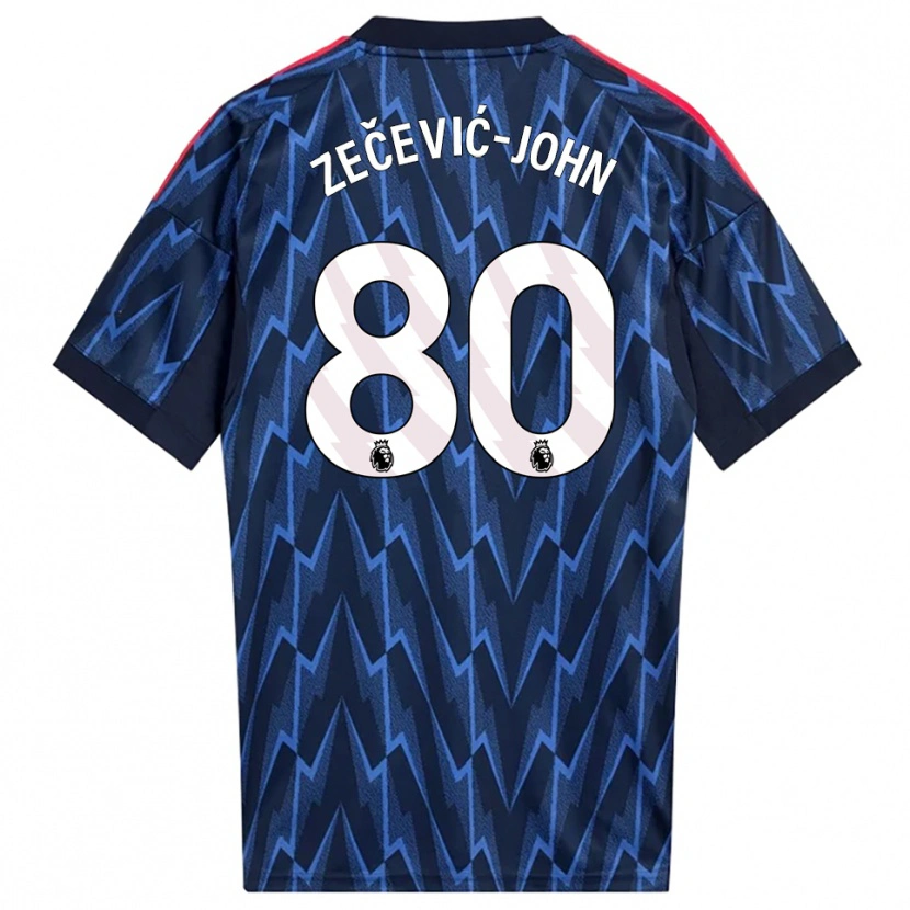 Danxen Homme Maillot Louis Zečević-John #80 Marine Rouge Tenues Extérieur 2025/26 T-Shirt