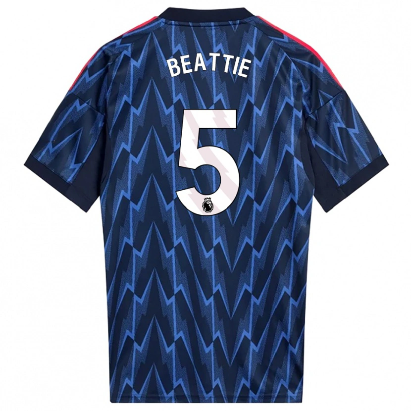 Danxen Homme Maillot Jen Beattie #5 Marine Rouge Tenues Extérieur 2025/26 T-Shirt