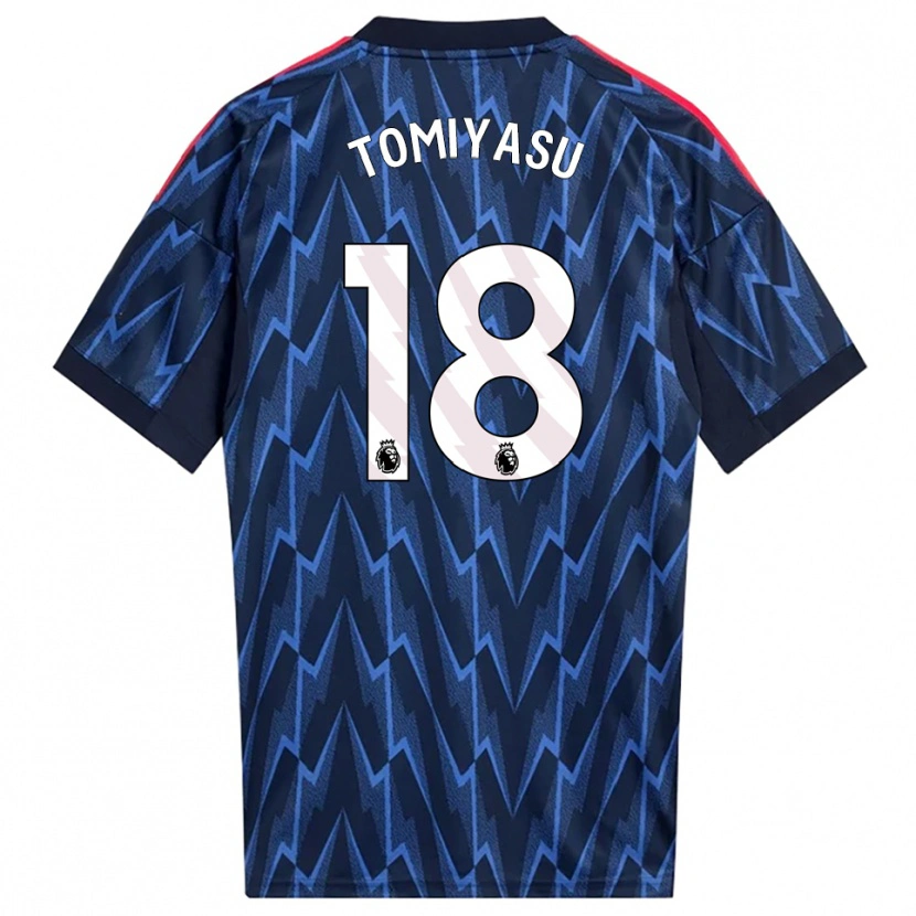 Danxen Homme Maillot Takehiro Tomiyasu #18 Marine Rouge Tenues Extérieur 2025/26 T-Shirt
