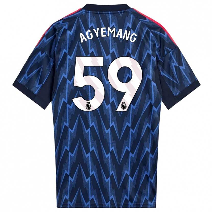 Danxen Homme Maillot Michelle Agyemang #59 Marine Rouge Tenues Extérieur 2025/26 T-Shirt