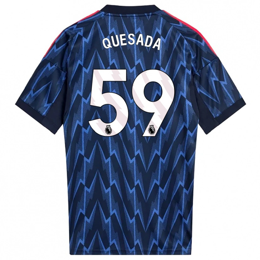 Danxen Homme Maillot Elián Quesada #59 Marine Rouge Tenues Extérieur 2025/26 T-Shirt