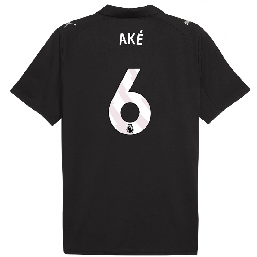 Danxen Homme Maillot Nathan Aké #6 Noir Blanc Tenues Extérieur 2025/26 T-Shirt