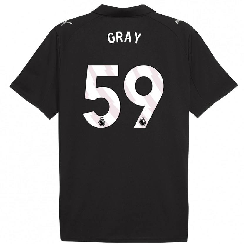 Danxen Homme Maillot Charlie Gray #59 Noir Blanc Tenues Extérieur 2025/26 T-Shirt