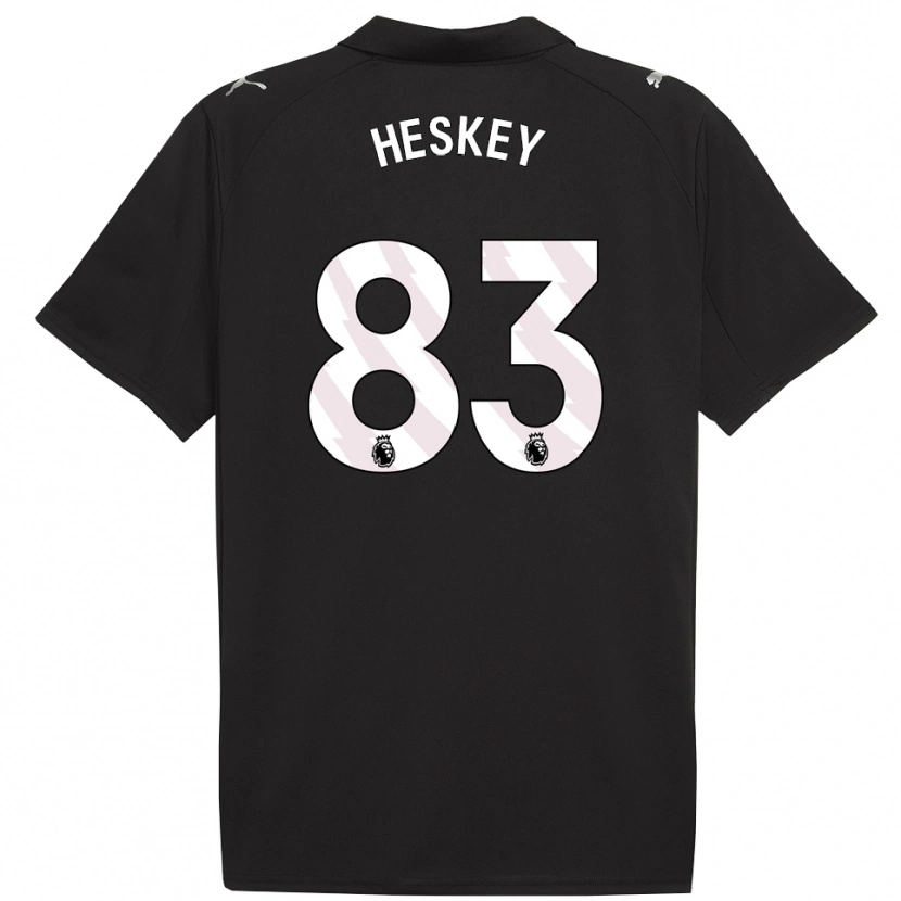 Danxen Homme Maillot Reigan Heskey #83 Noir Blanc Tenues Extérieur 2025/26 T-Shirt