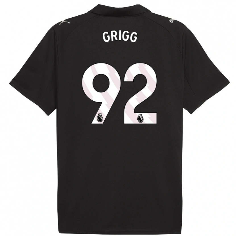 Danxen Homme Maillot Finley Grigg #92 Noir Blanc Tenues Extérieur 2025/26 T-Shirt