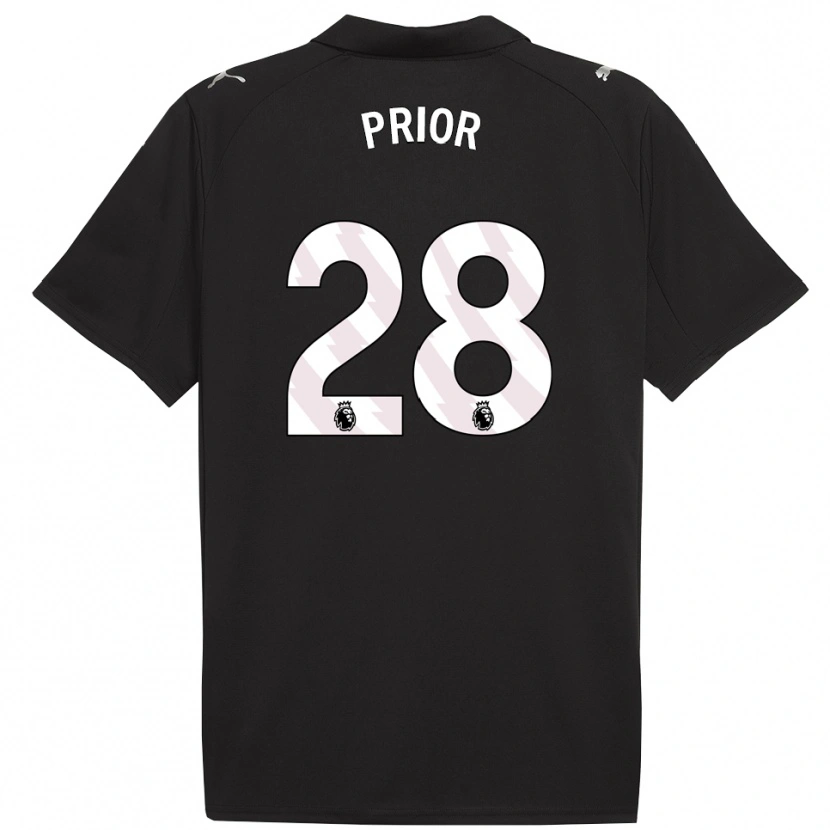Danxen Homme Maillot Gracie Prior #28 Noir Blanc Tenues Extérieur 2025/26 T-Shirt
