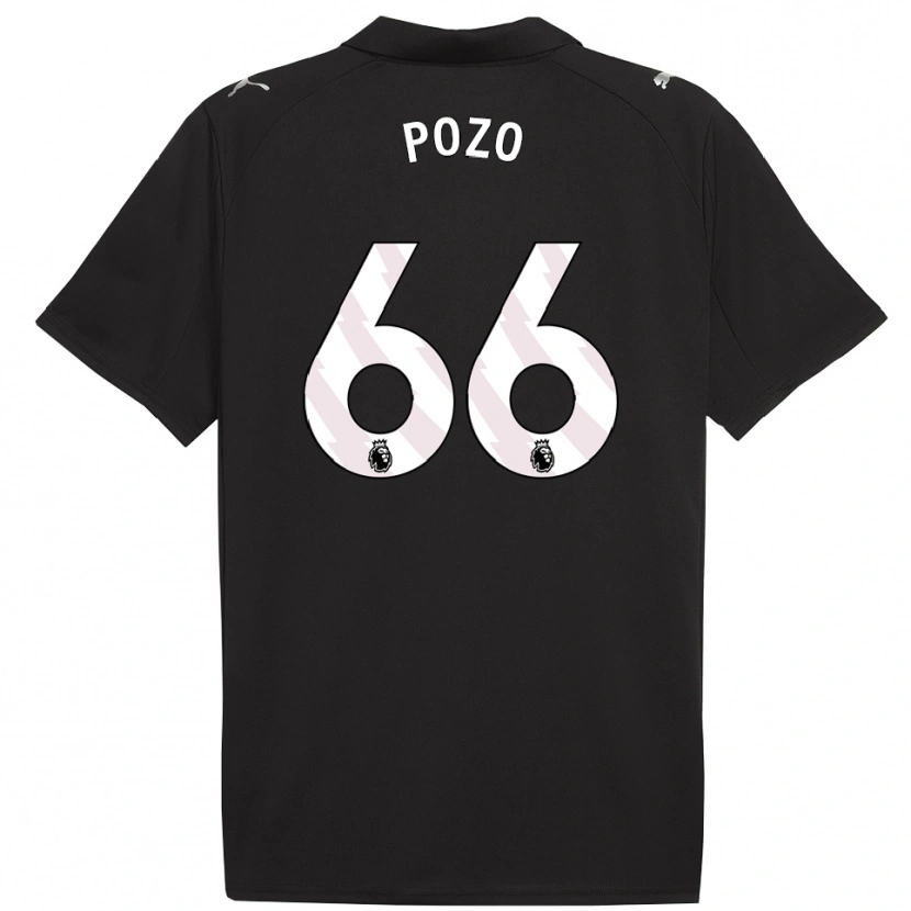 Danxen Homme Maillot Iker Pozo #66 Noir Blanc Tenues Extérieur 2025/26 T-Shirt