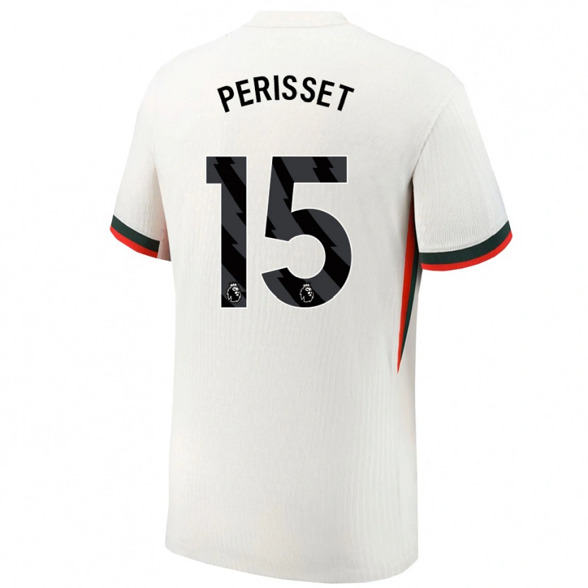 Danxen Homme Maillot Eve Perisset #15 Blanc Vert Tenues Extérieur 2025/26 T-Shirt