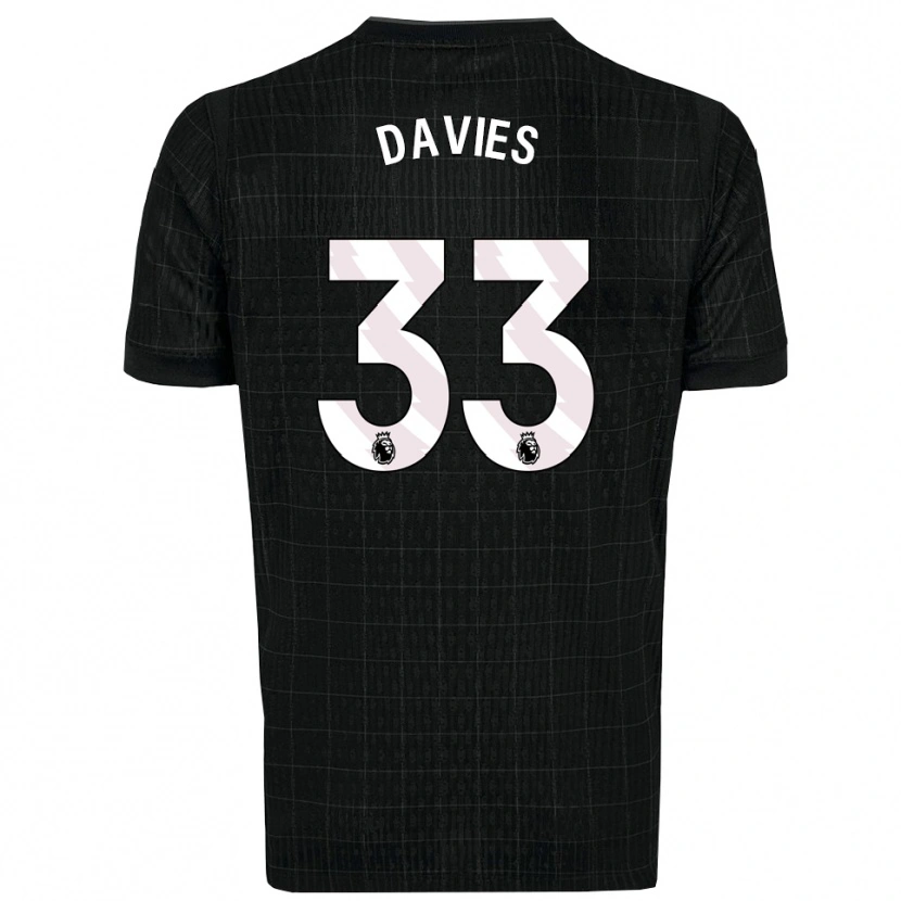 Danxen Homme Maillot Ben Davies #33 Noir Gris Tenues Extérieur 2025/26 T-Shirt