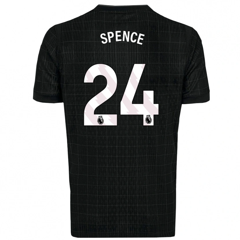 Danxen Homme Maillot Djed Spence #24 Noir Gris Tenues Extérieur 2025/26 T-Shirt