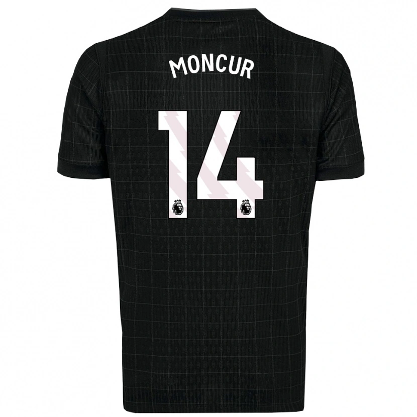 Danxen Homme Maillot Ronny Moncur #14 Noir Gris Tenues Extérieur 2025/26 T-Shirt