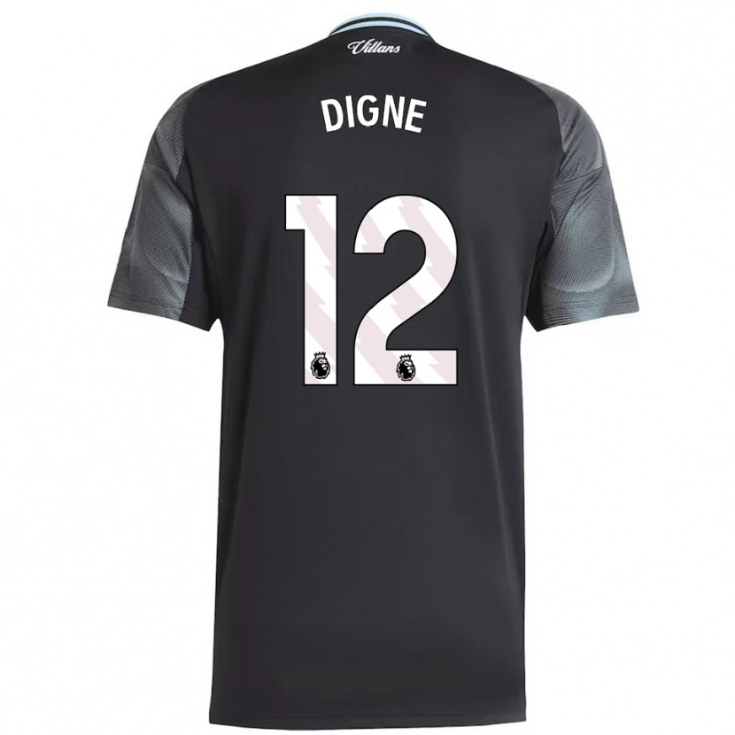 Danxen Homme Maillot Lucas Digne #12 Noir Bleu Ciel Tenues Extérieur 2025/26 T-Shirt