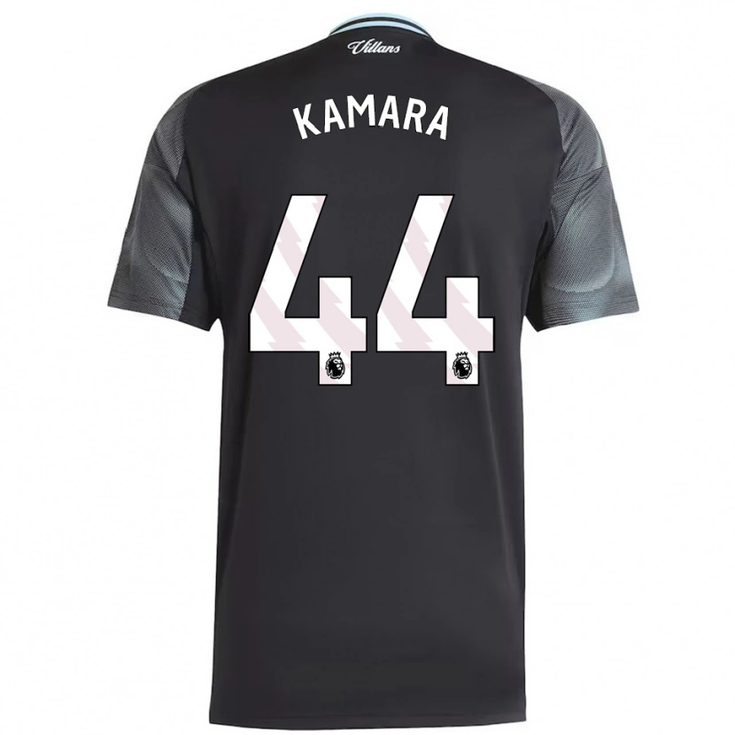 Danxen Homme Maillot Boubacar Kamara #44 Noir Bleu Ciel Tenues Extérieur 2025/26 T-Shirt