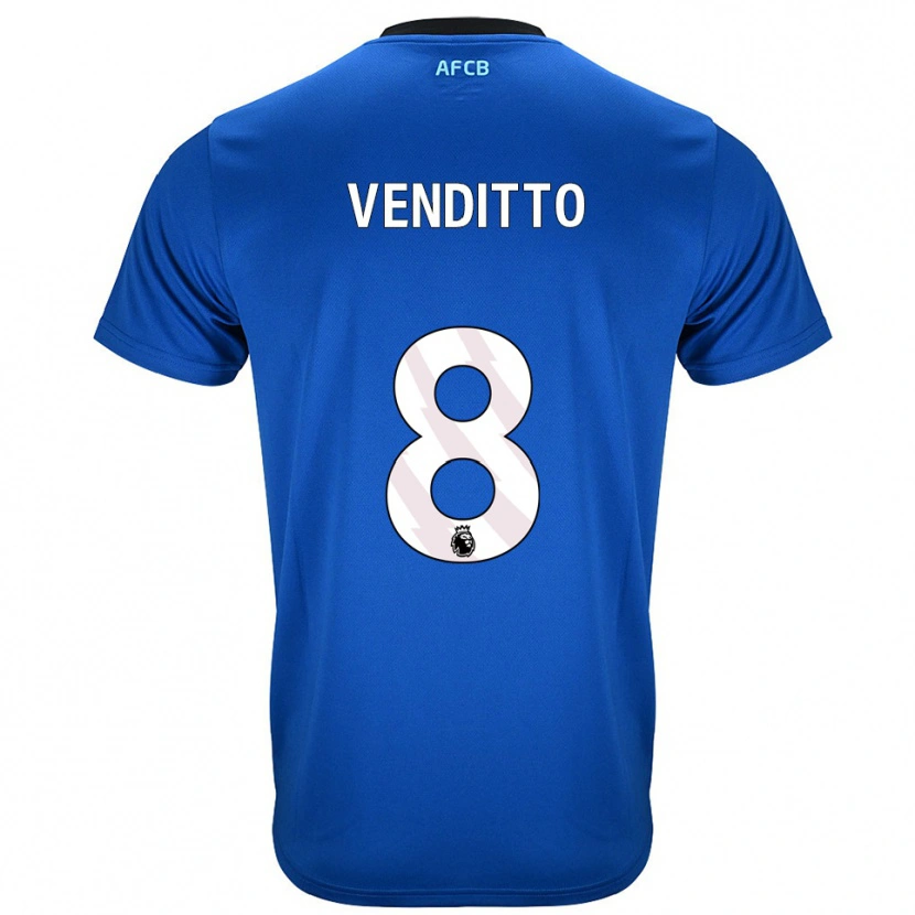 Danxen Homme Maillot Olivia Venditto #8 Bleu Noir Tenues Extérieur 2025/26 T-Shirt