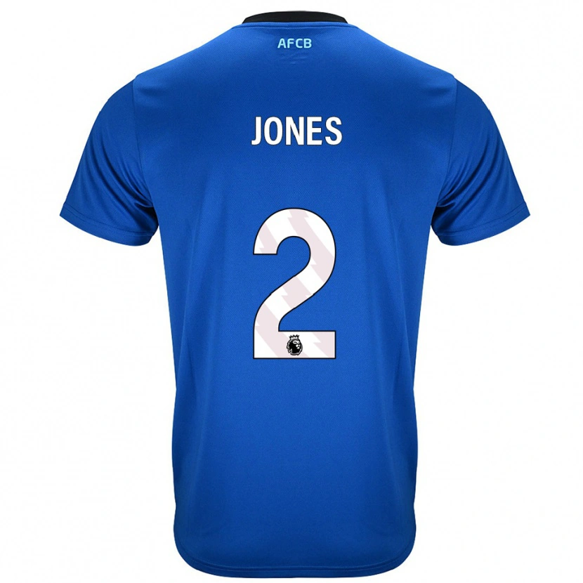 Danxen Homme Maillot Abby Jones #2 Bleu Noir Tenues Extérieur 2025/26 T-Shirt