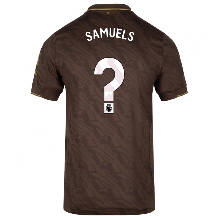 Danxen Homme Maillot Kerron Samuels #0 Marron Or Tenues Extérieur 2025/26 T-Shirt