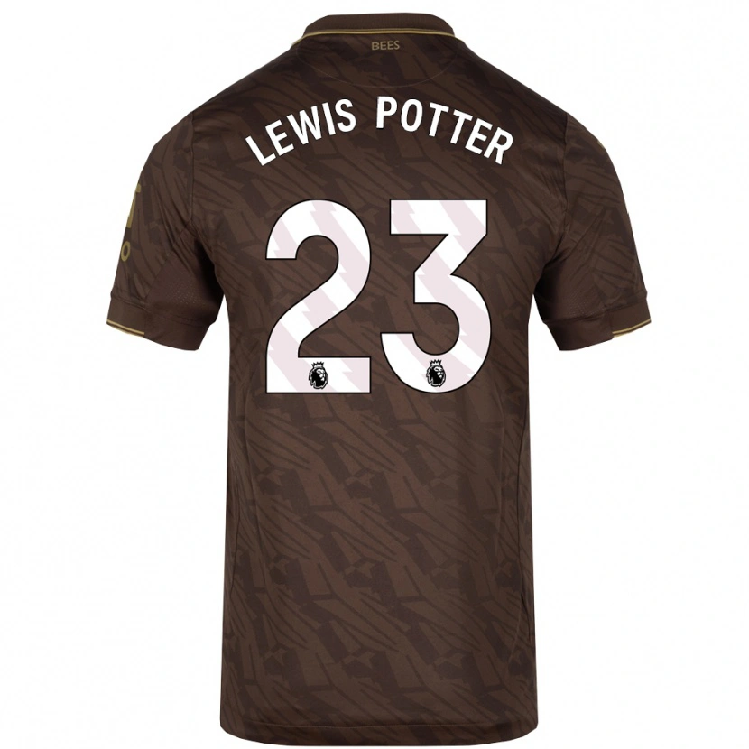 Danxen Homme Maillot Keane Lewis-Potter #23 Marron Or Tenues Extérieur 2025/26 T-Shirt
