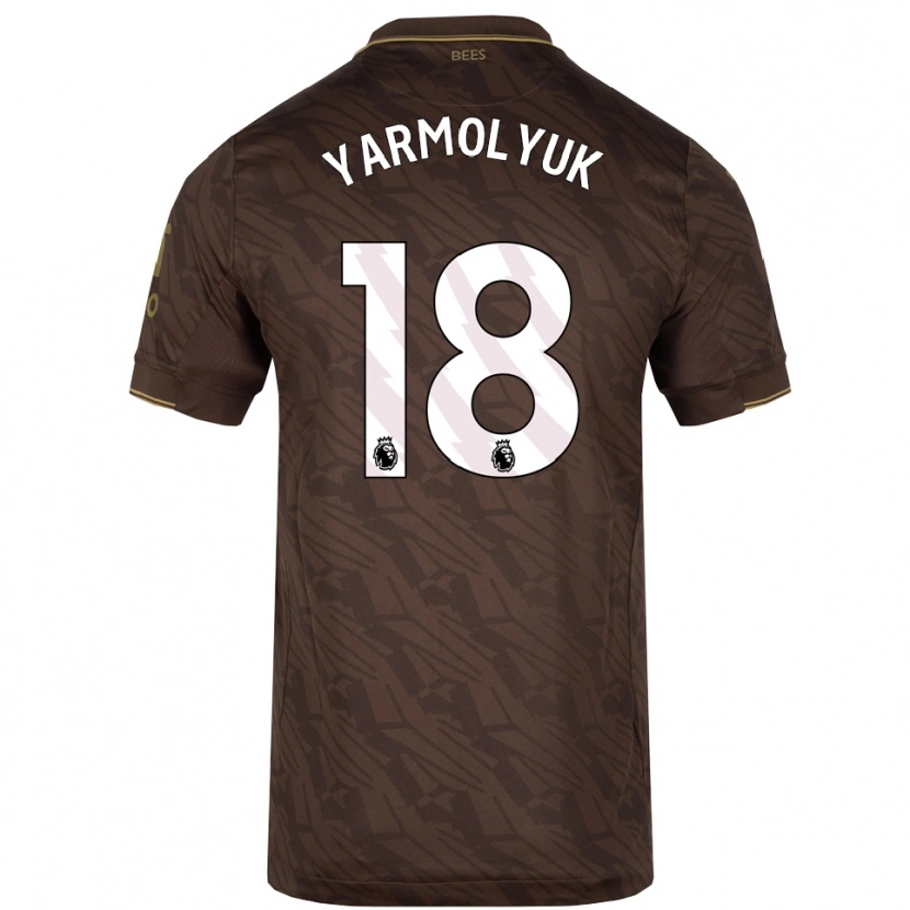 Danxen Homme Maillot Yegor Yarmolyuk #18 Marron Or Tenues Extérieur 2025/26 T-Shirt