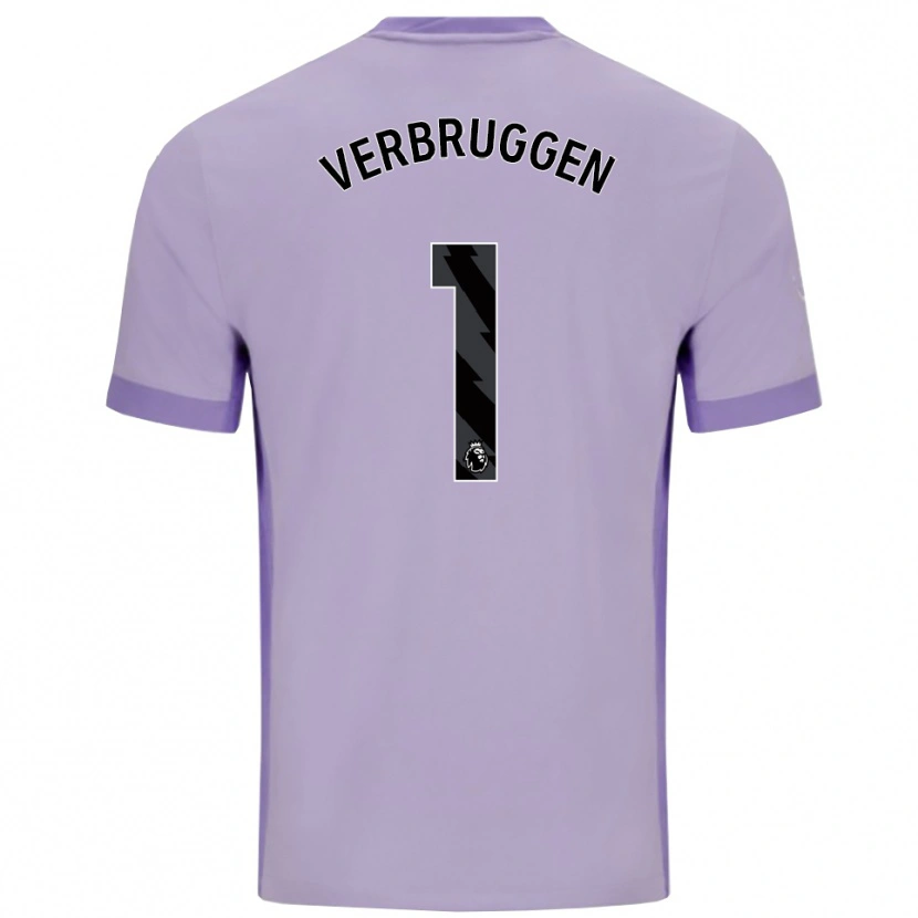 Danxen Homme Maillot Bart Verbruggen #1 Taro Violet Blanc Tenues Extérieur 2025/26 T-Shirt