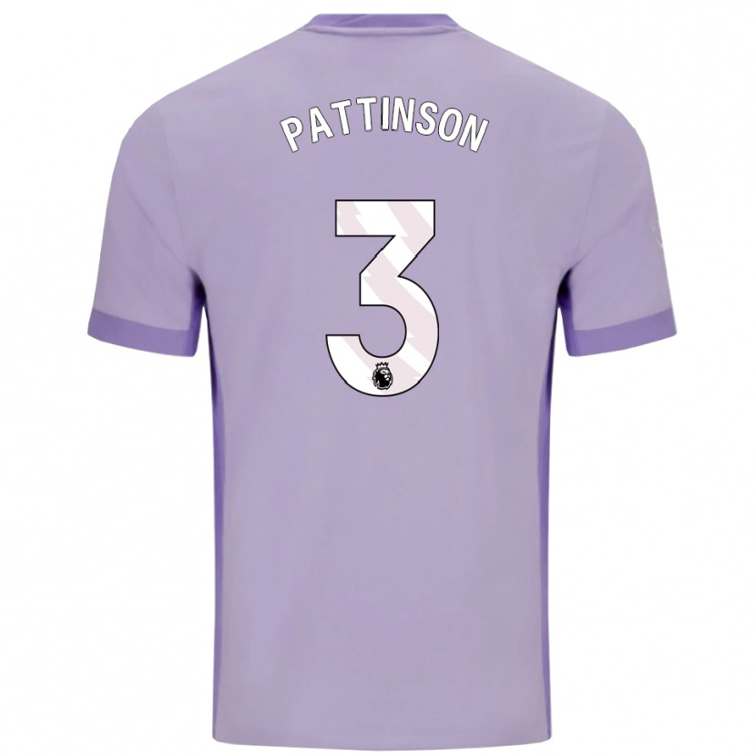 Danxen Homme Maillot Poppy Pattinson #3 Taro Violet Blanc Tenues Extérieur 2025/26 T-Shirt