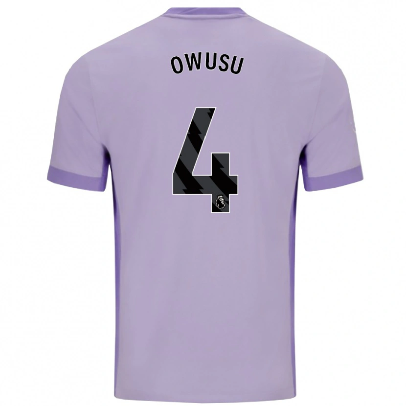 Danxen Homme Maillot Yussif Owusu #4 Taro Violet Blanc Tenues Extérieur 2025/26 T-Shirt