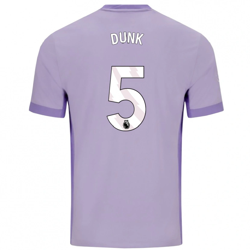 Danxen Homme Maillot Lewis Dunk #5 Taro Violet Blanc Tenues Extérieur 2025/26 T-Shirt