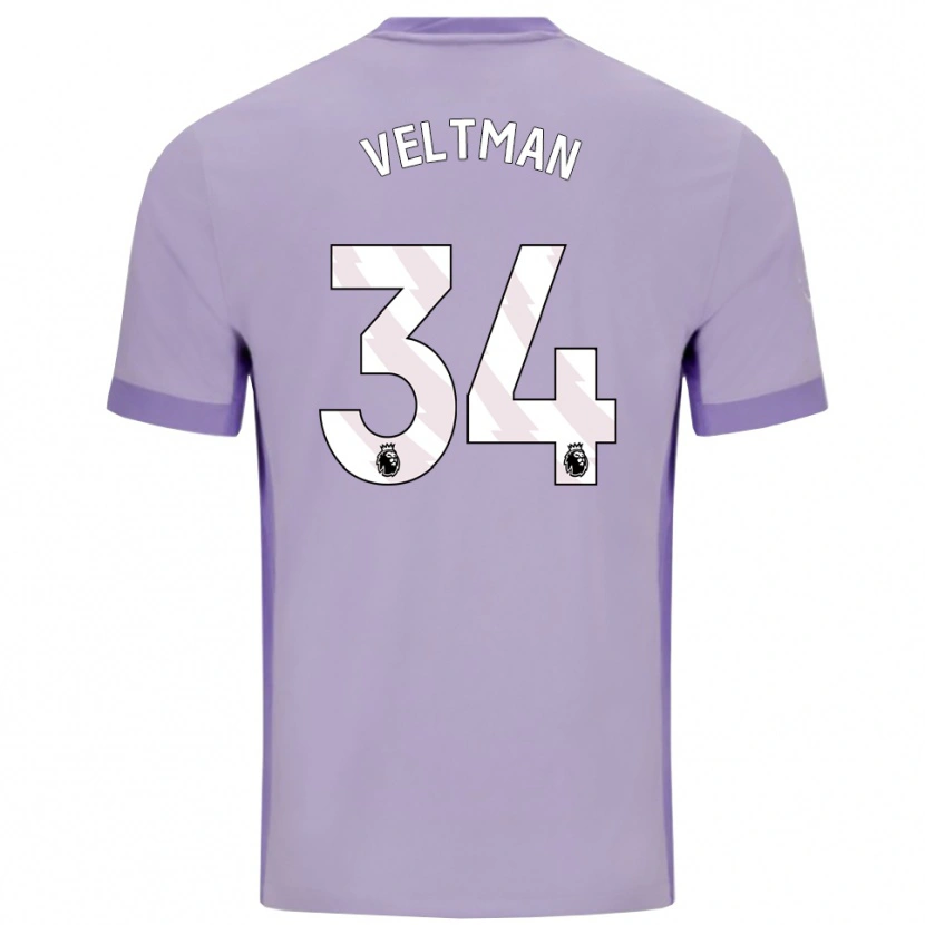 Danxen Homme Maillot Joël Veltman #34 Taro Violet Blanc Tenues Extérieur 2025/26 T-Shirt