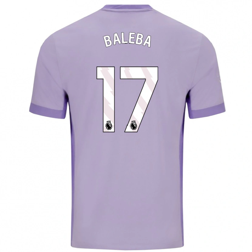 Danxen Homme Maillot Carlos Baleba #17 Taro Violet Blanc Tenues Extérieur 2025/26 T-Shirt