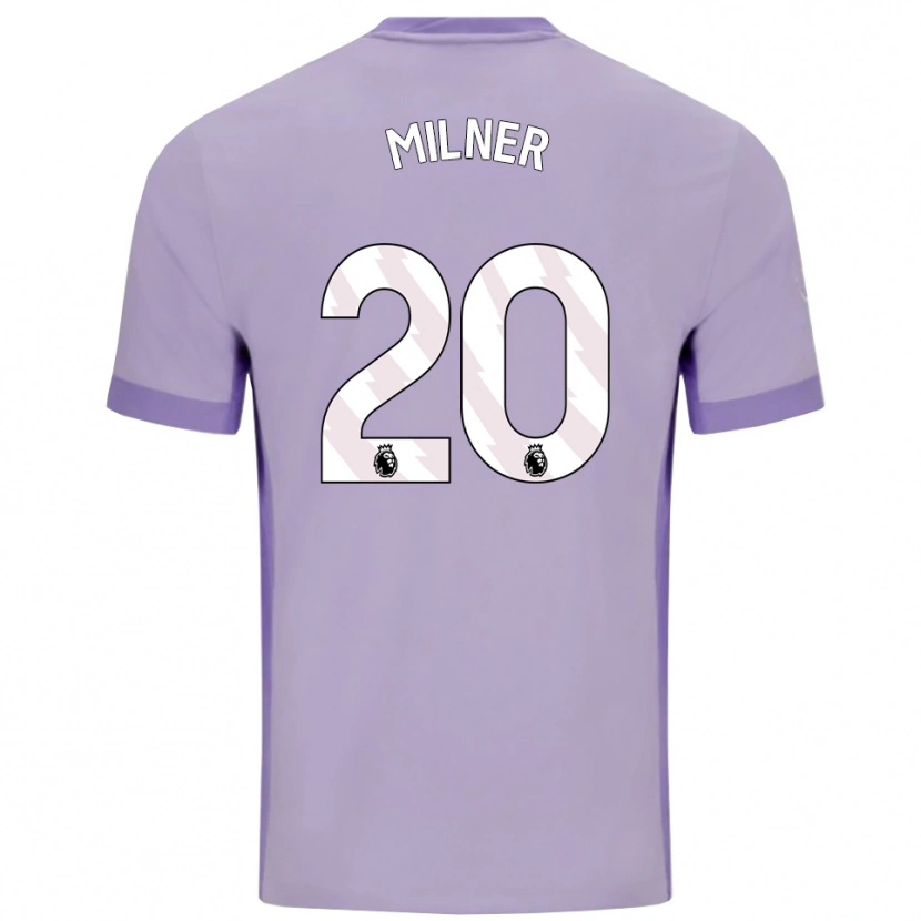 Danxen Homme Maillot James Milner #20 Taro Violet Blanc Tenues Extérieur 2025/26 T-Shirt