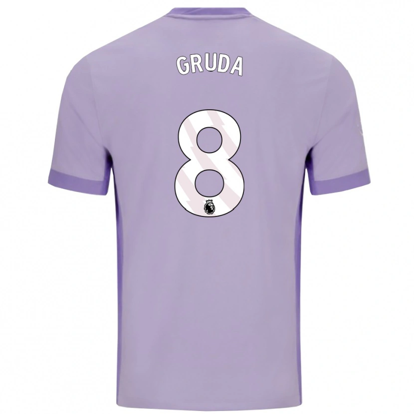 Danxen Homme Maillot Brajan Gruda #8 Taro Violet Blanc Tenues Extérieur 2025/26 T-Shirt